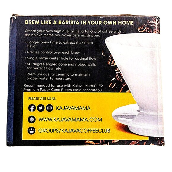 Kajava Mama Pour-Over  Brown Ceramic Coffee Dripper - 2 Cup Capacity, New in Box - Picture 8 of 12